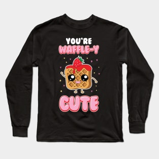 Cute You're Waffle-y Awfully Punny Breakfast Pun Long Sleeve T-Shirt